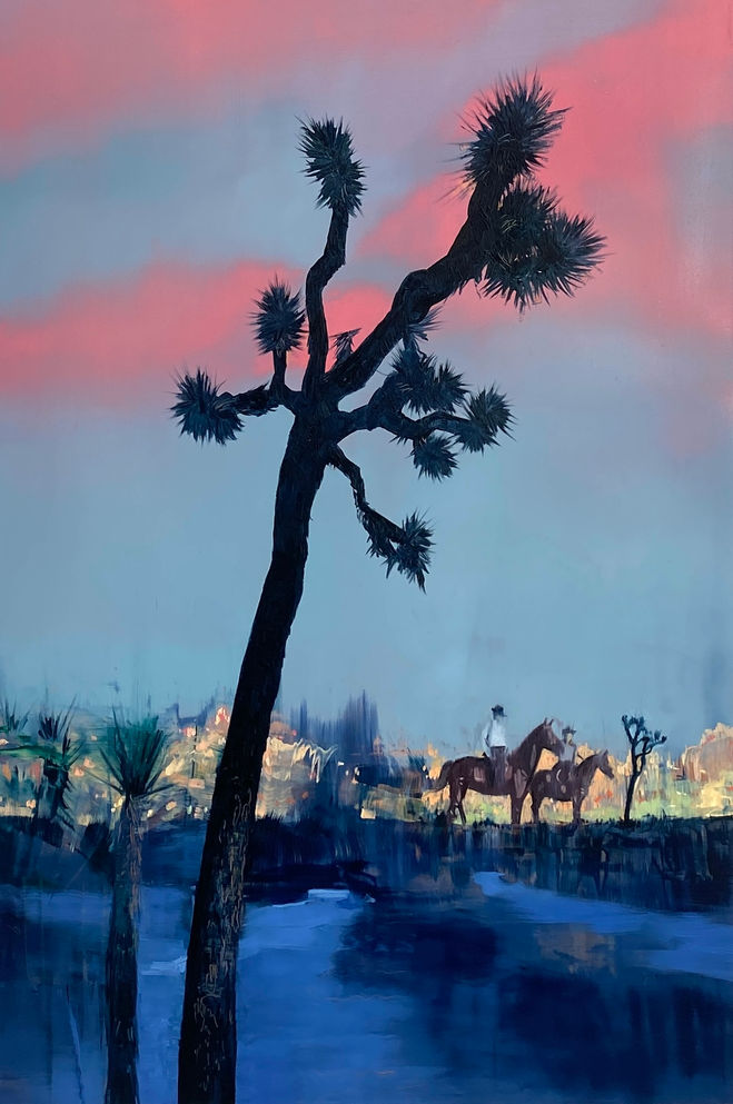 Nick Archer, Cowboys, oil on copper