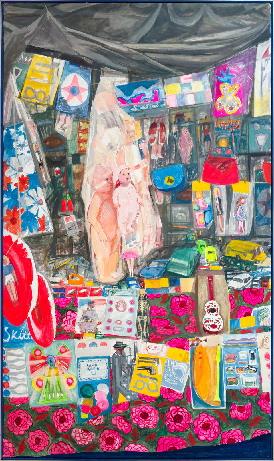 Jacqueline Stanley, Toy Stall with Plastic Dolls, Oil on canvas