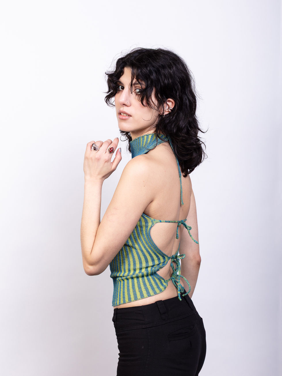 Side view of open-back top number 4