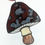Thumbnail: Medium Stained Glass Brown Mottled Mushroom w/wire-work