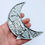 Thumbnail: Crescent Mooncatcher Metallic Silvered Crinkle Stained Glass
