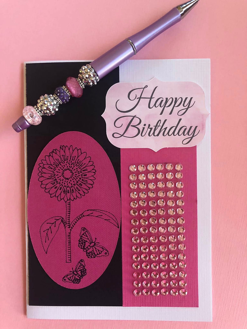 Beaded Happy Birthday Card
