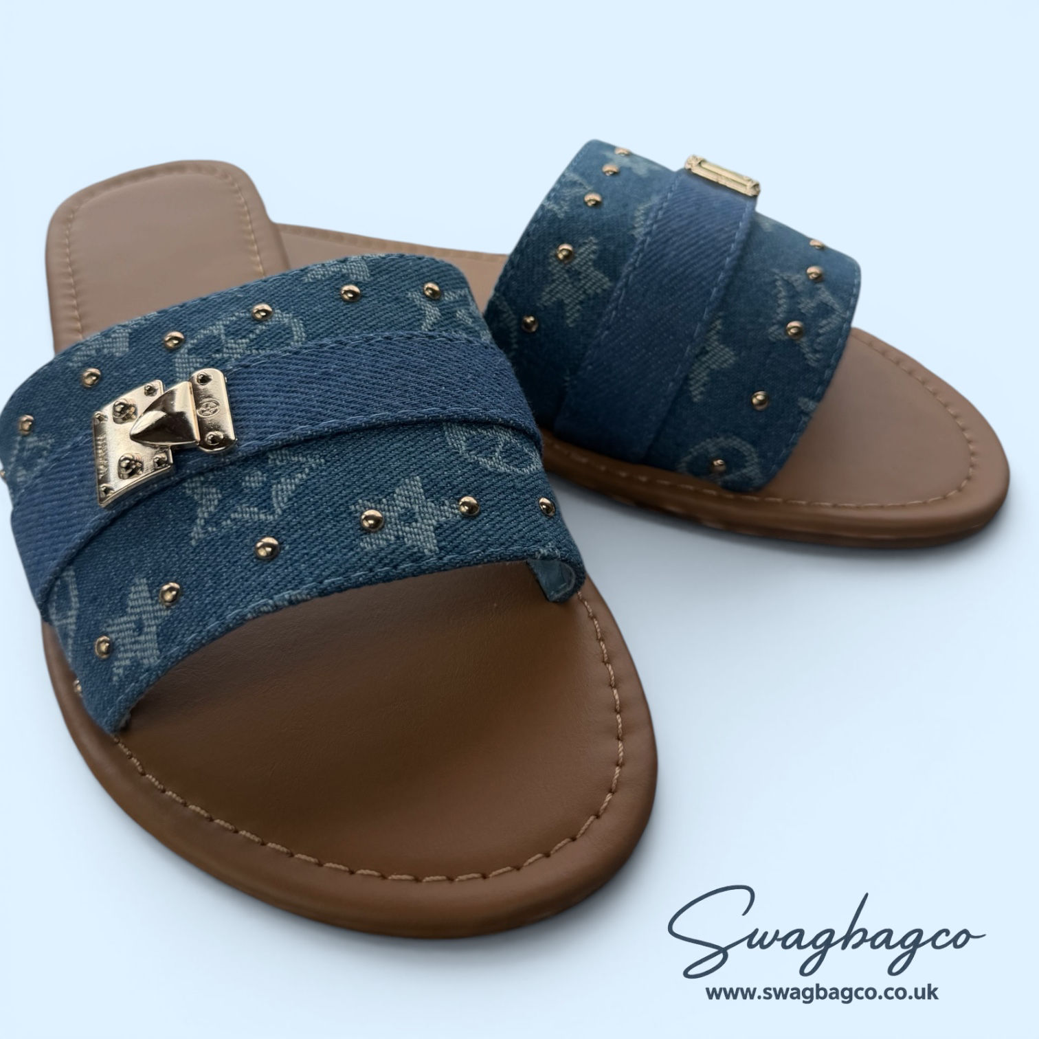 Ladies Denim Flat Sliders