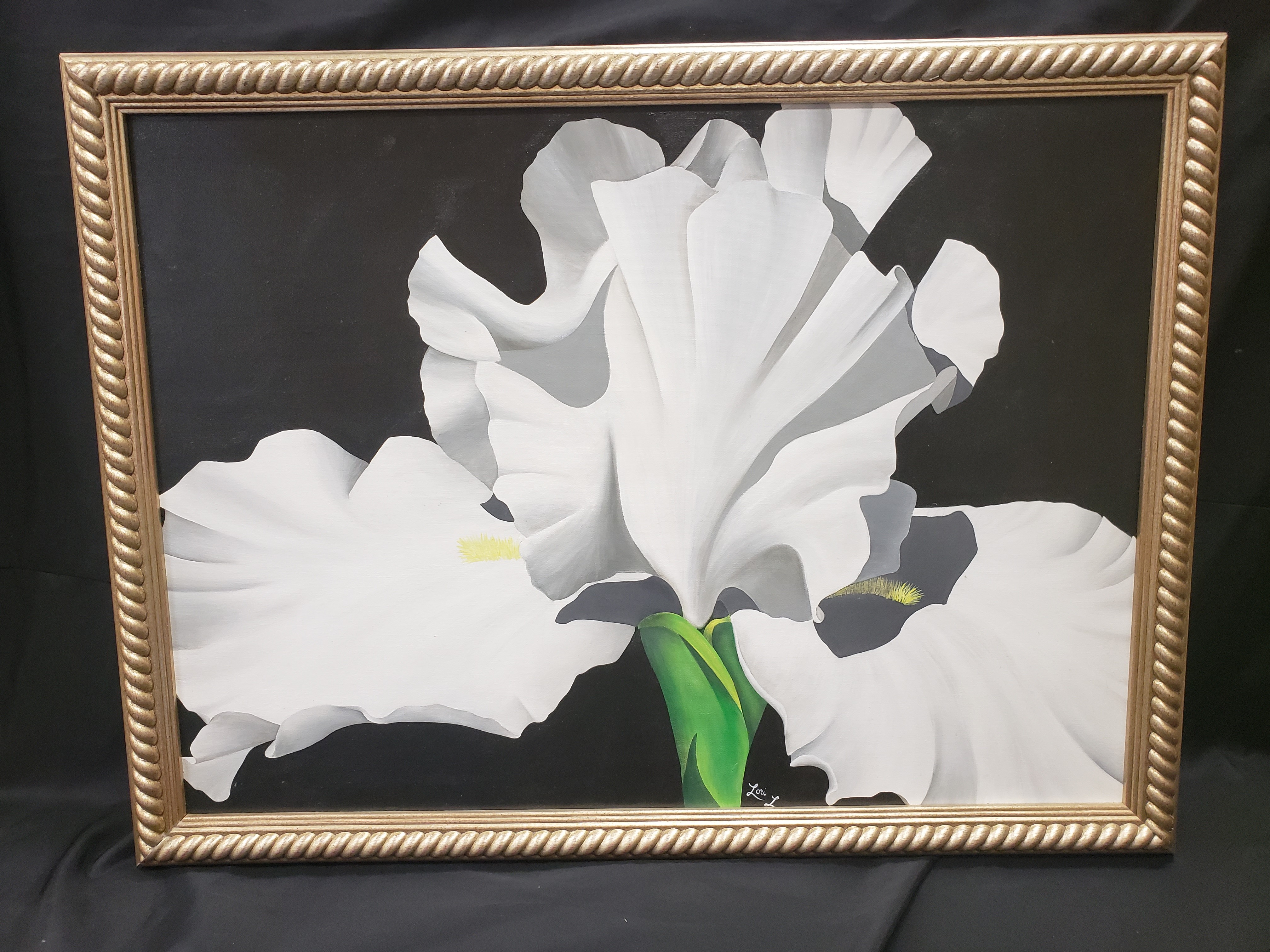 White Bearded Iris Painting