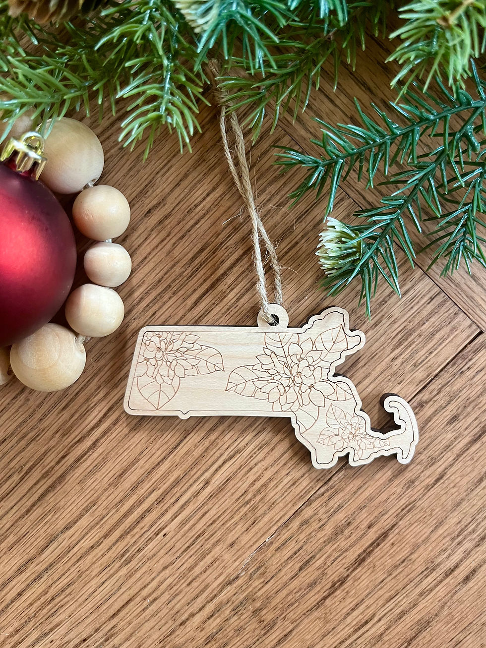 Thumbnail: Massachusetts Mayflower State Flower Christmas Ornament