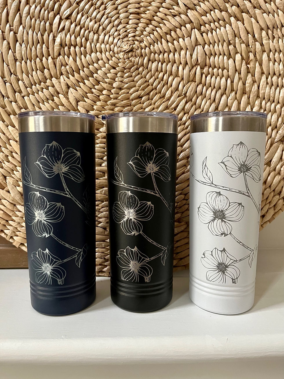 Thumbnail: 22 oz Floral Skinny Tumbler