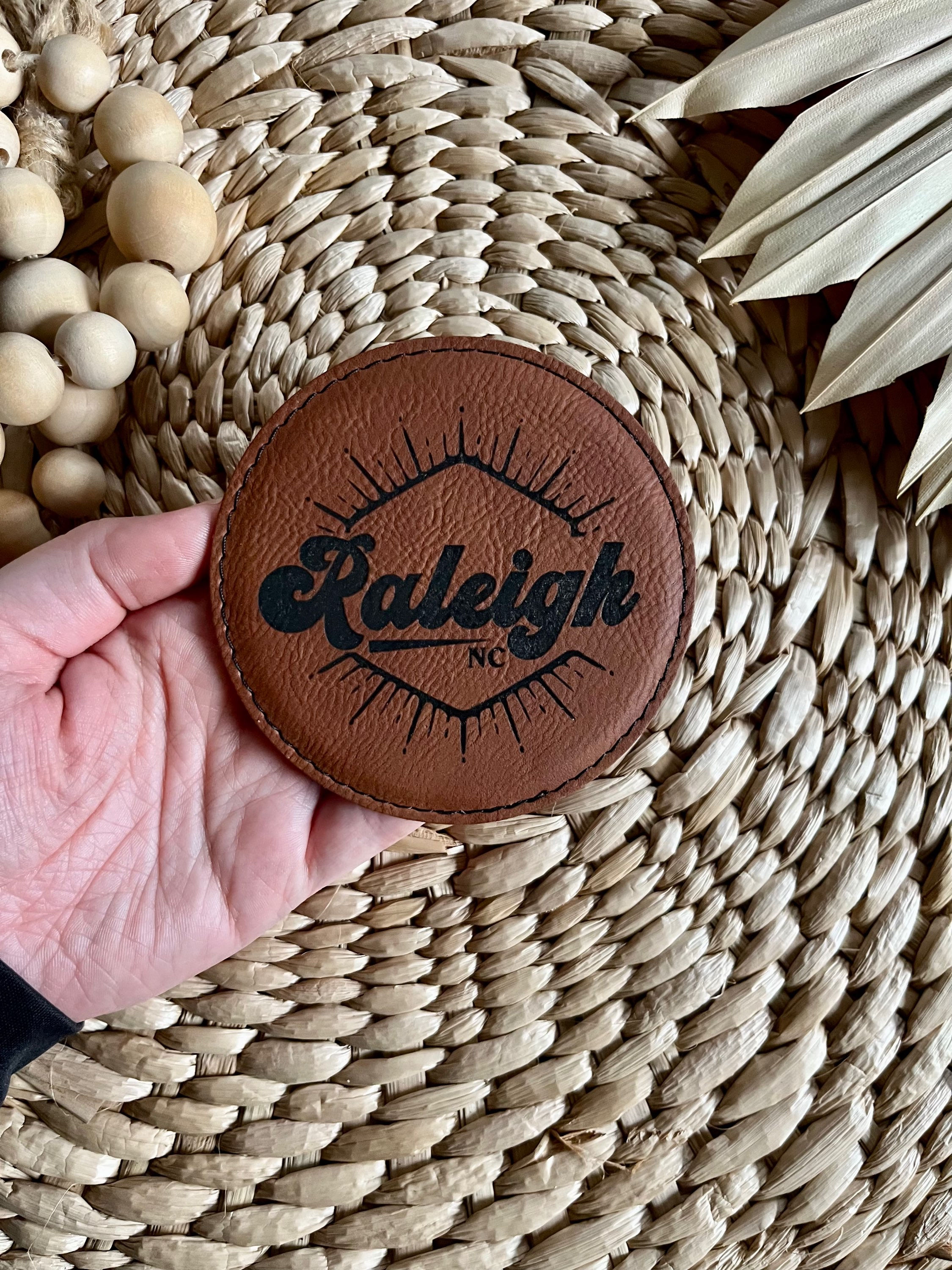 Raleigh NC Leatherette Round Coaster