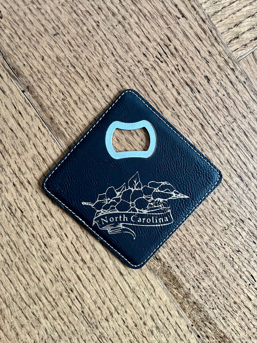 Thumbnail: North Carolina Leather Bottle Opener Coaster