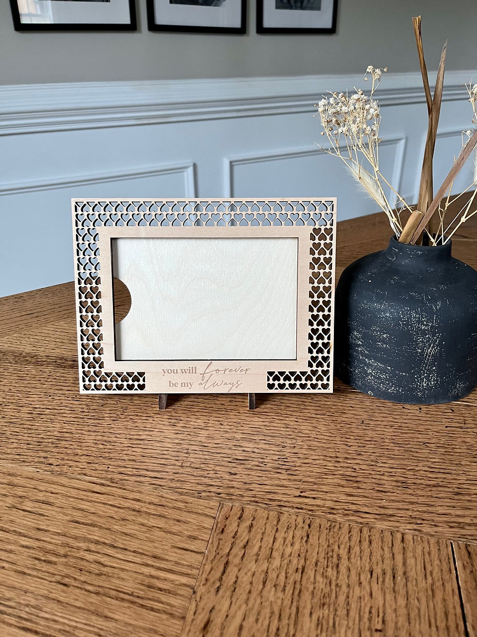Thumbnail: Wooden Heart Rattan Picture frame and Stand