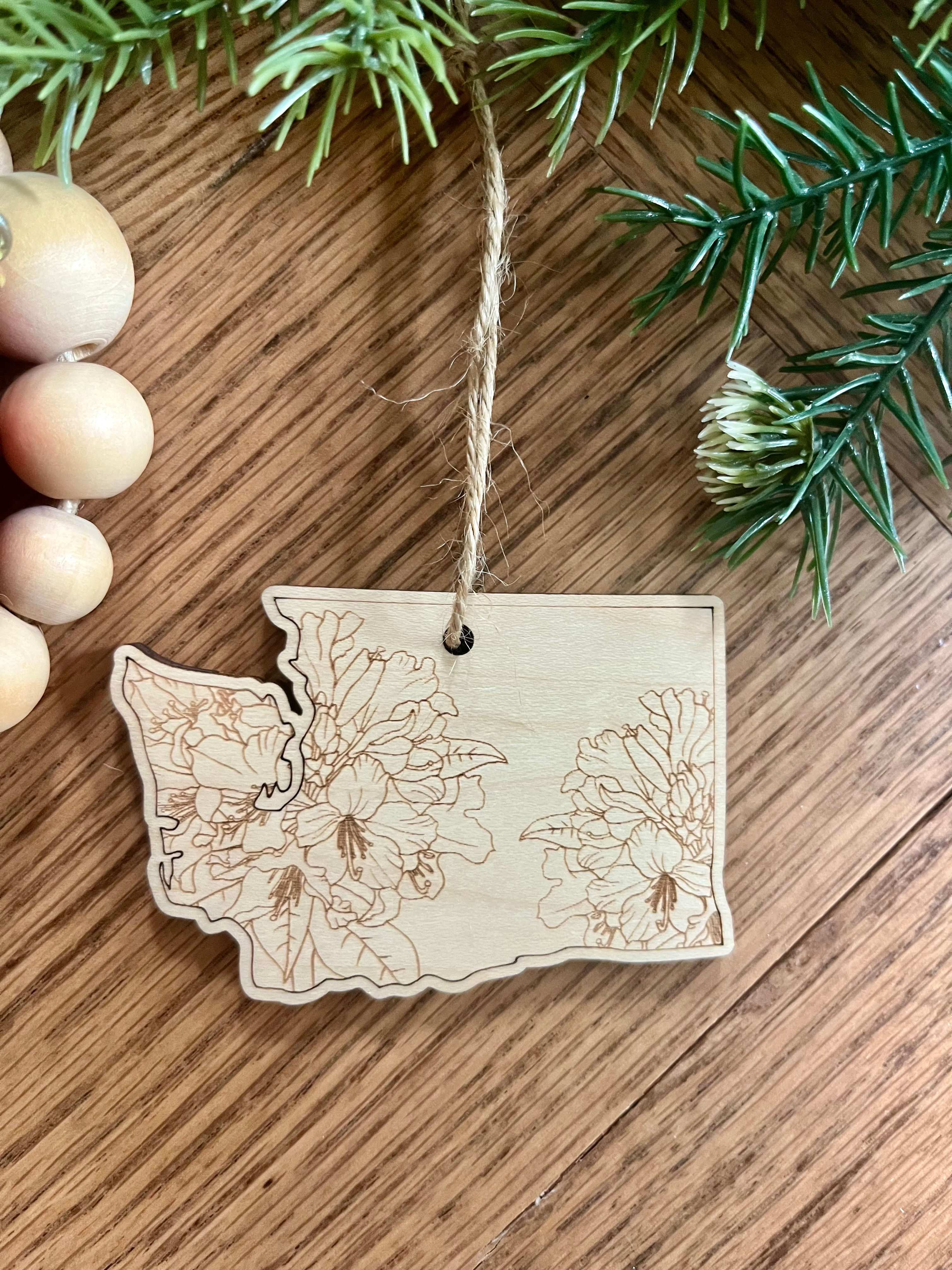 Washington Rhododendron State Flower Christmas Ornament