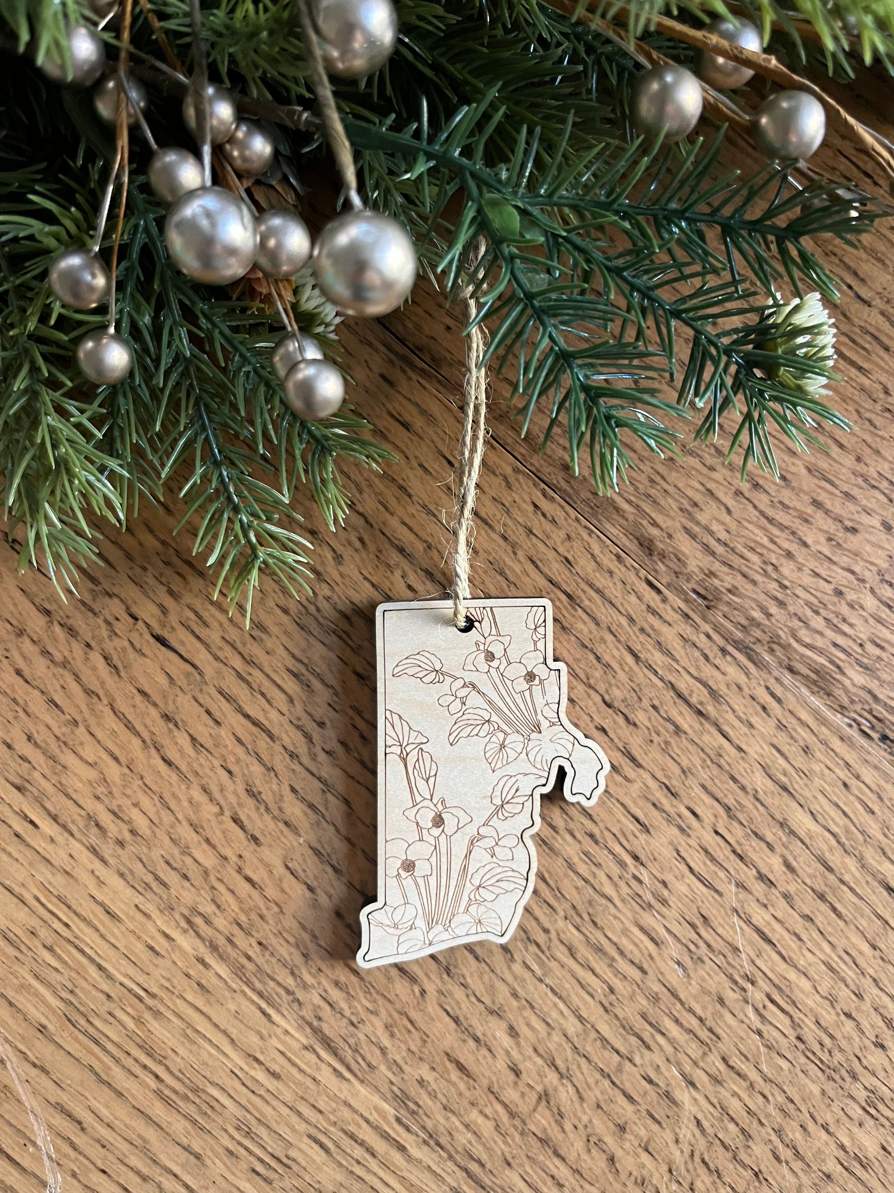 Rhode Island Blue Violet State Flower Ornament