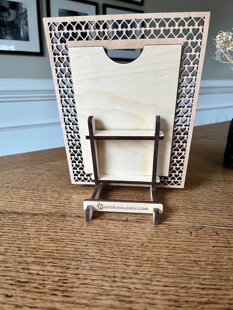 Thumbnail: Wooden Heart Rattan Picture frame and Stand