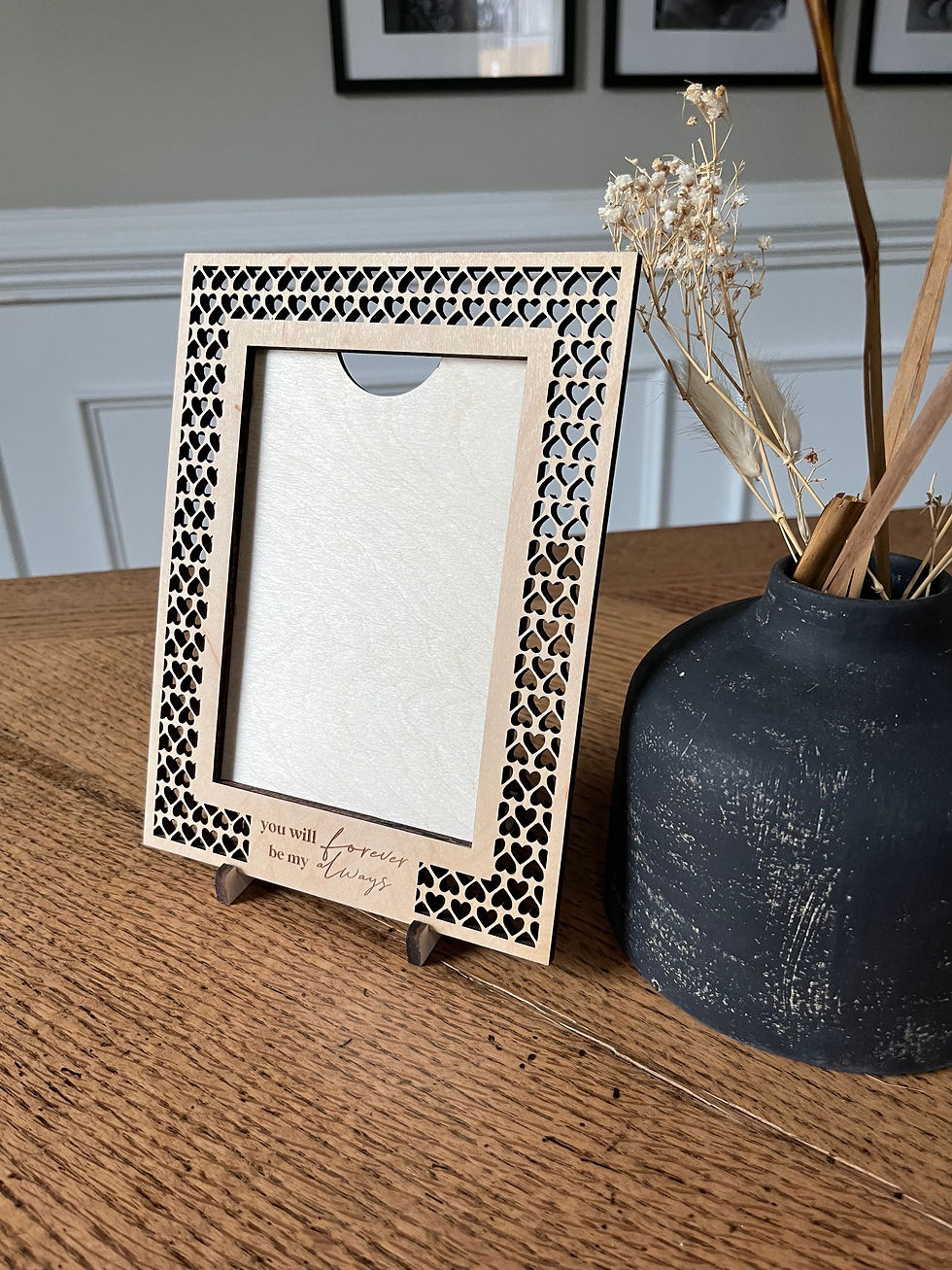 Thumbnail: Wooden Heart Rattan Picture frame and Stand