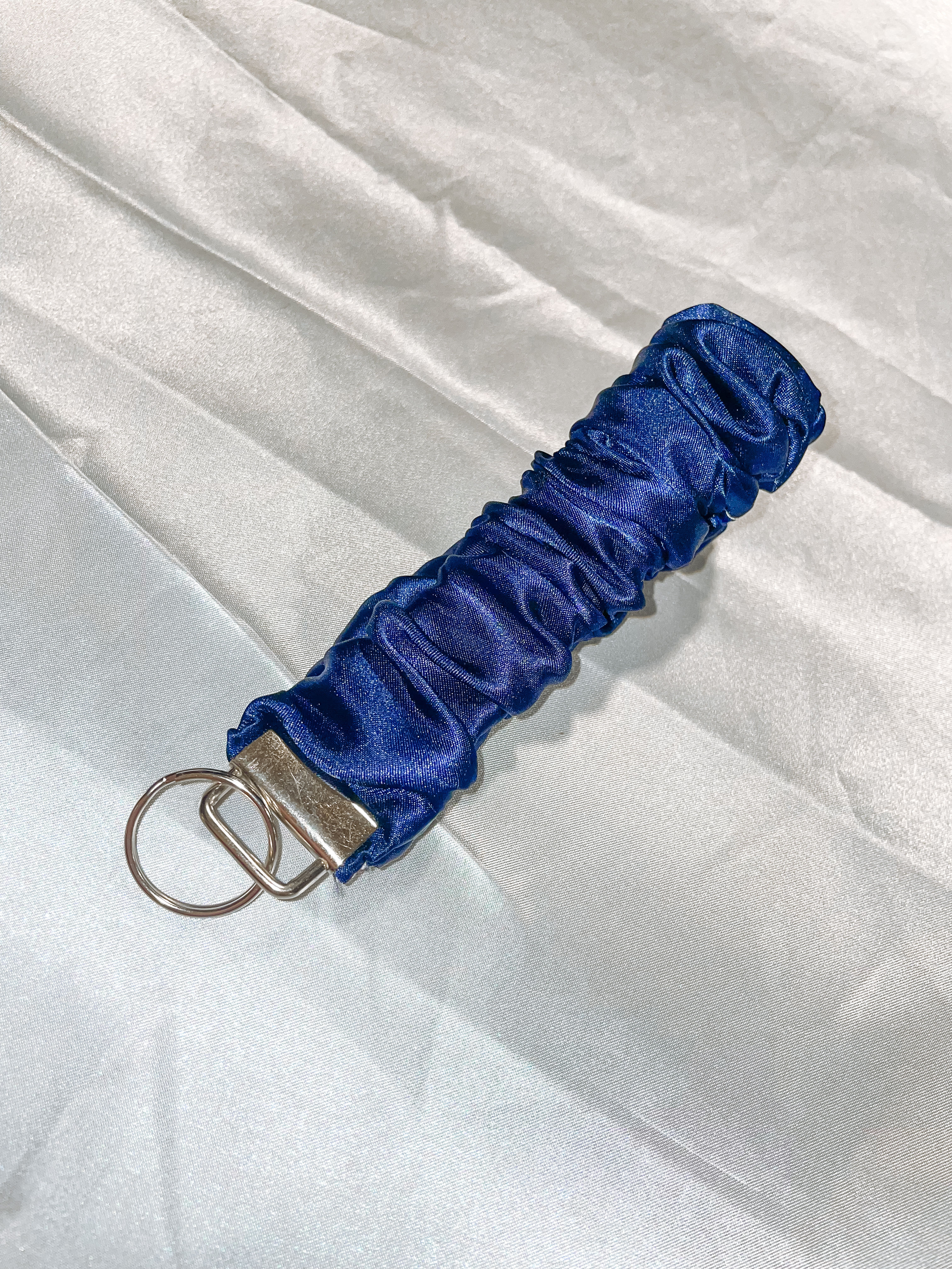 navy scrunchie wristlet