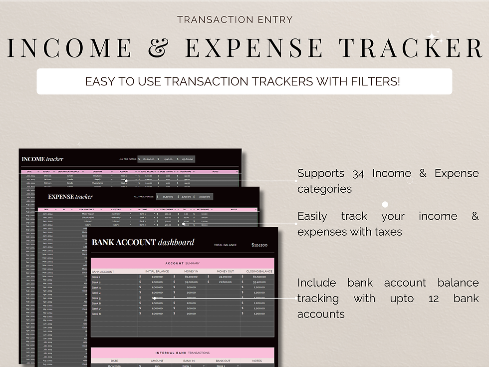 Thumbnail: business income & expense tracker google sheets template
