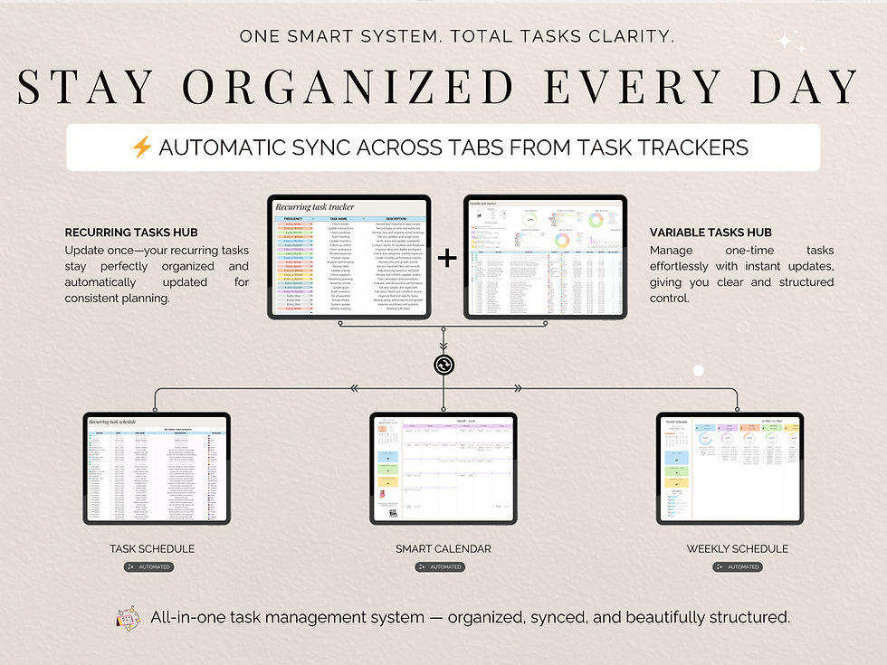 Thumbnail: Clean and minimal light mode spreadsheet for productivity tracking