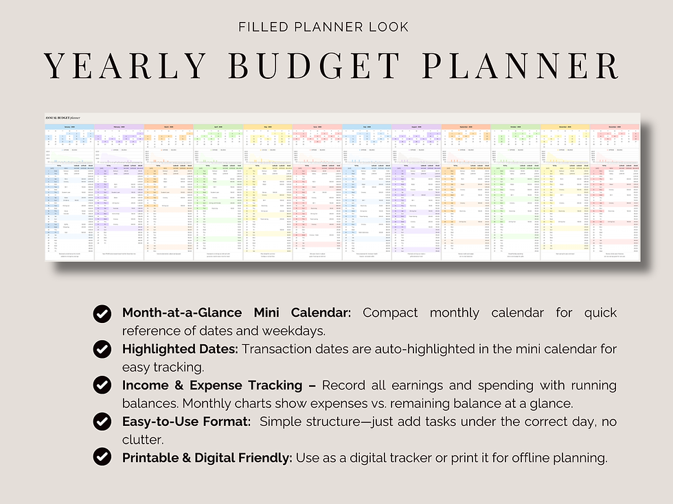 Thumbnail: Excel spreadsheet template for tracking yearly income and expenses in one place