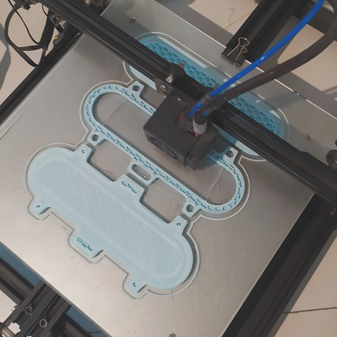 Fabrico de molde para peças de cartão reciclado em impressão 3D.