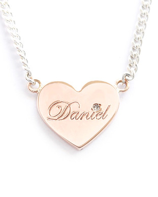 Personalised rose gold and silver pendant