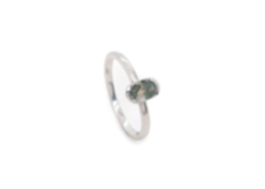 Moss Agate Silver Ring