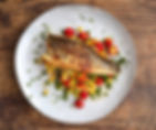 assiette élégante avec poisson
