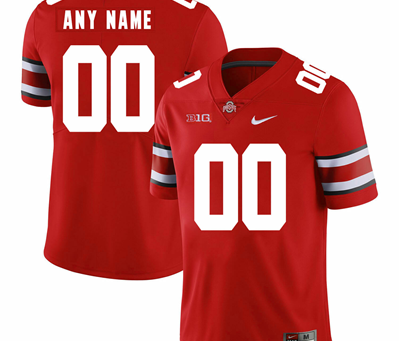 Ohio State Buckeyes Custom Jersey Big Patch Red