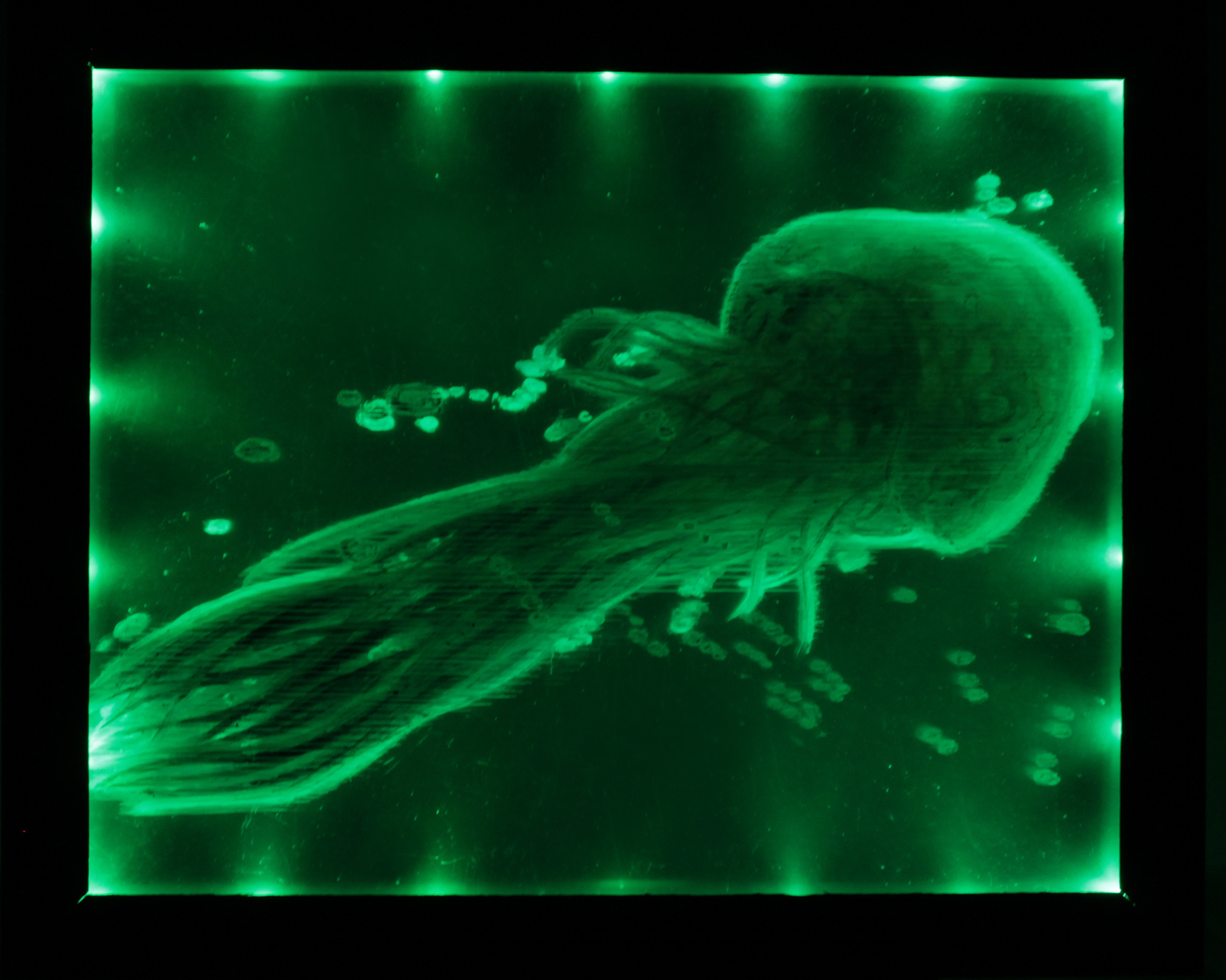 8 layers in to the abyss with frame and green led