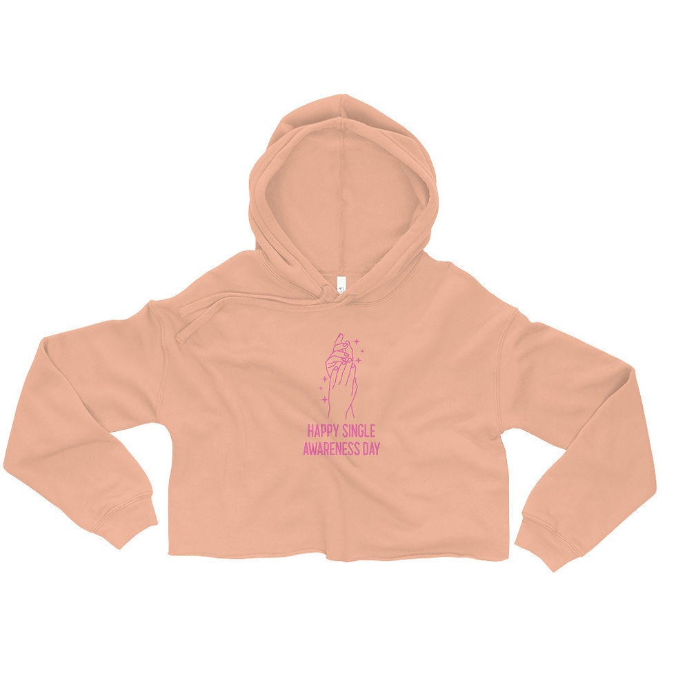 Thumbnail: Happy Single Awareness Day | Crop Hoodie