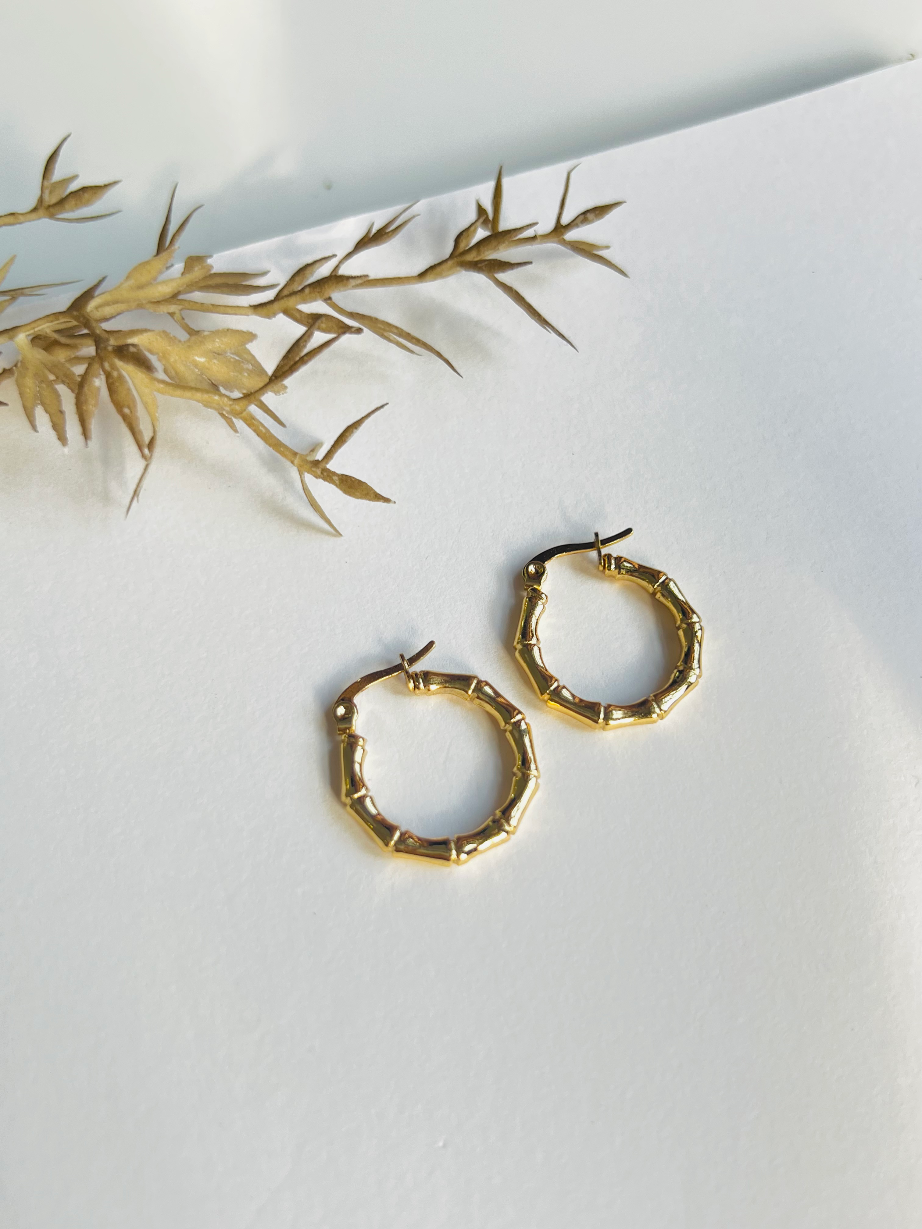 Bamboo hoop earring 