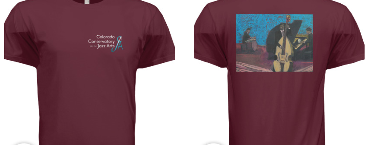 Unisex Burgundy "Jazz Trio" Shirt