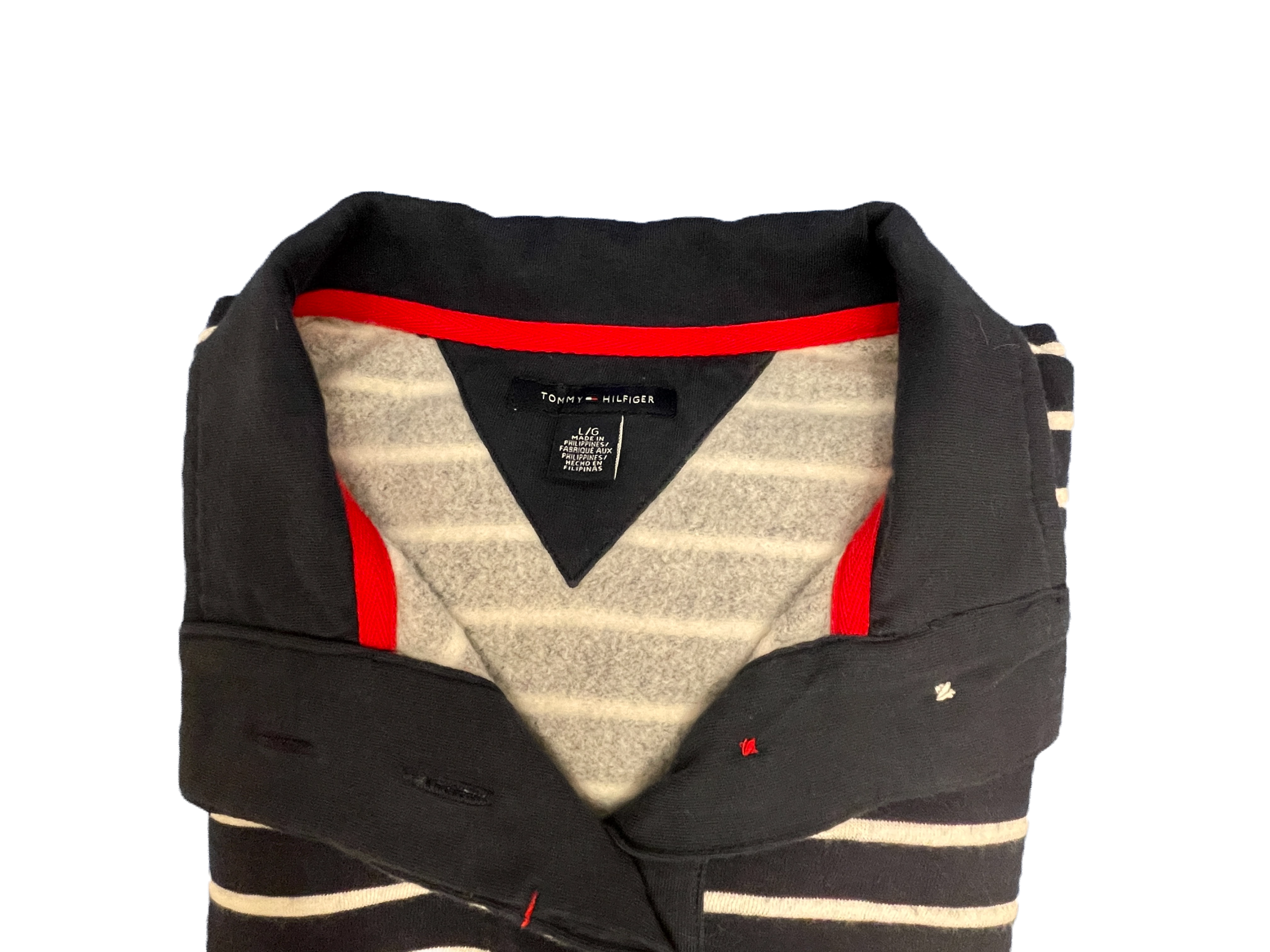 Tommy Hilfiger Navy & White Striped Pullover - Women’s L, photo 3