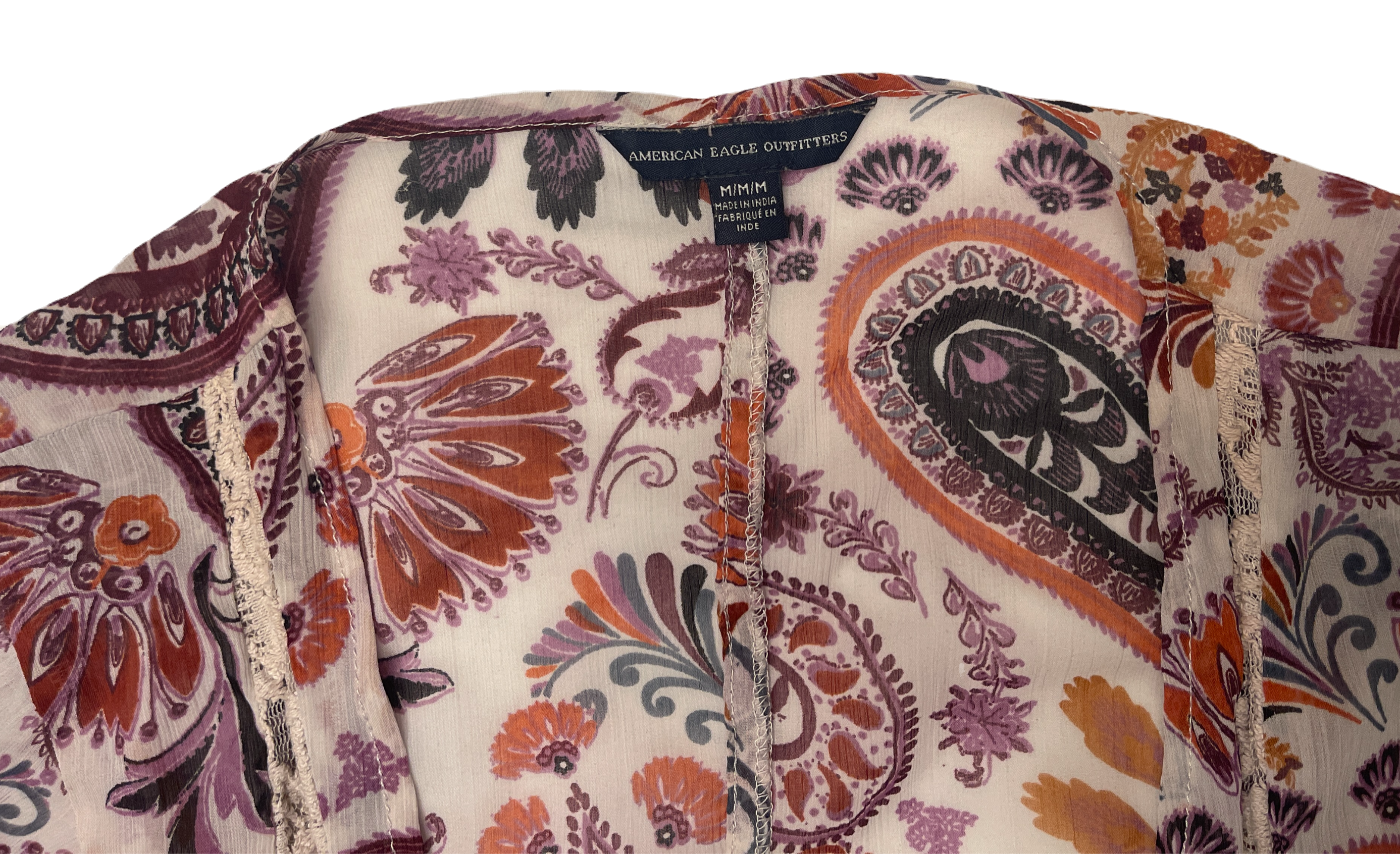American Eagle Boho Paisley Lace Kimono - Women’s M, photo 3