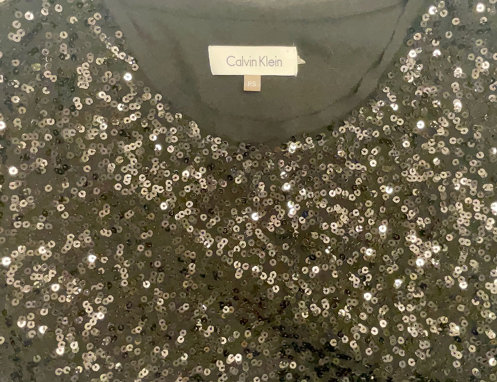 Thumbnail: Calvin Klein Black Sequin Short Sleeve Top - Women’s Petite S, photo 3