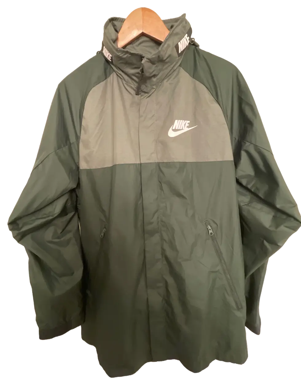 Nike Sportswear AV15 Green & Gray Hooded Windbreaker Jacket - Men’s S NWT