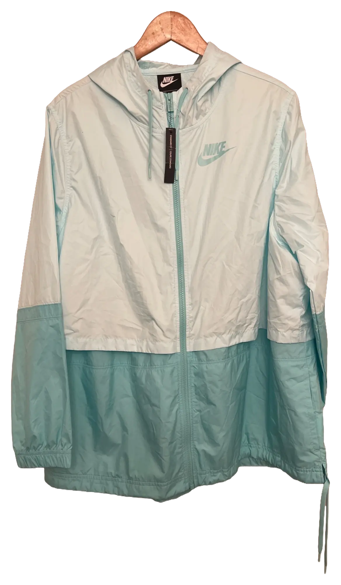 Nike Mint & Aqua Colorblock Hooded Windbreaker Jacket - Women’s XXL NWT