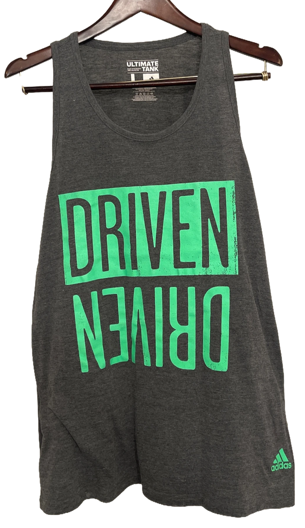 Adidas Heather Gray DRIVEN Graphic Tank Top - Men’s L