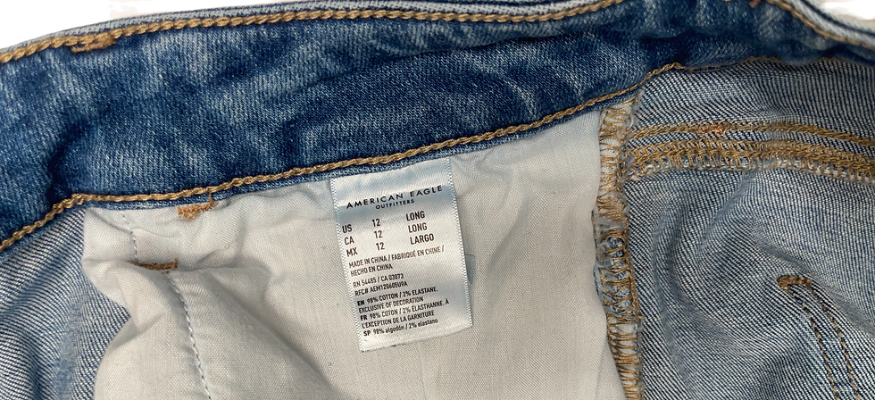 Thumbnail: American Eagle Distressed Ripped Skinny Jeans - Women’s 12, photo 3