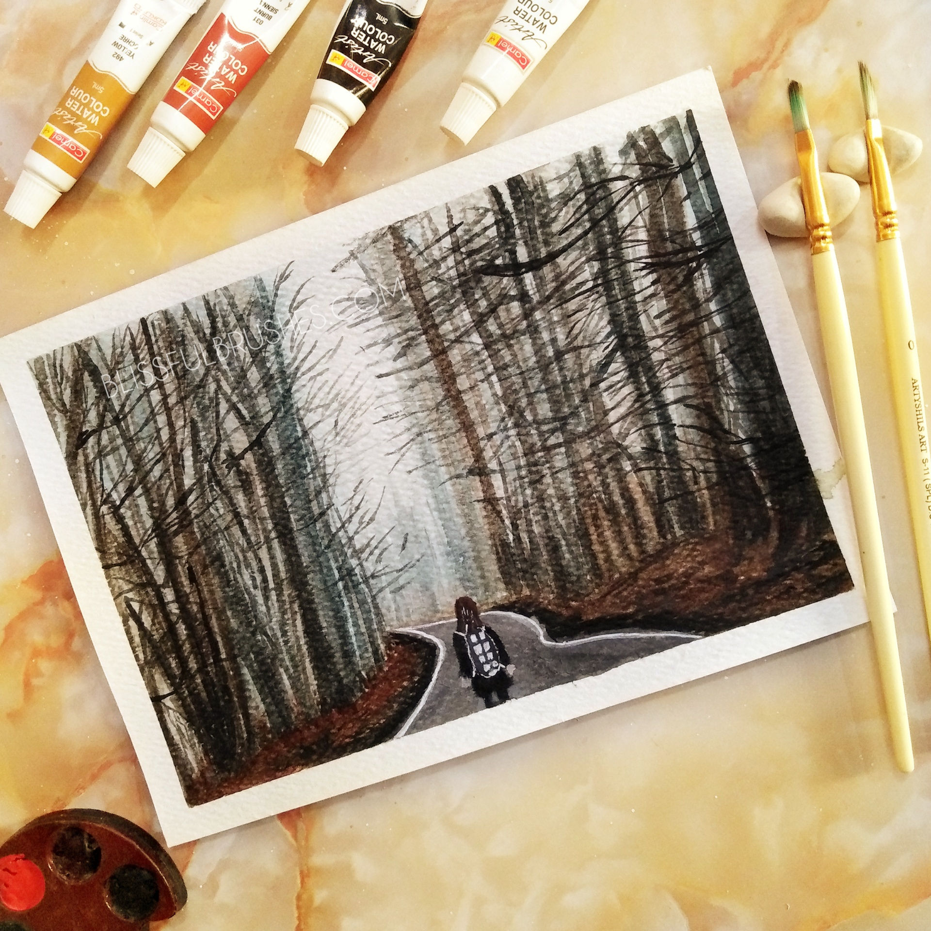 रहस्यमय सड़क - विधी जैन द्वारा मूल पेंटिंग