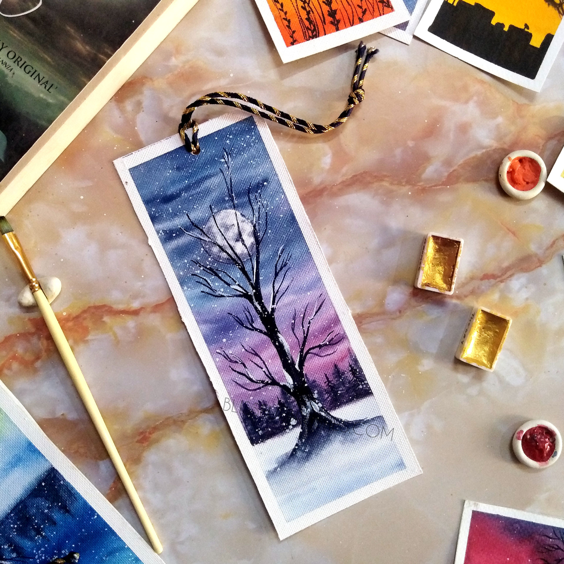 मूंग्लो और स्नोवस्केप - मूल बुकमार्क