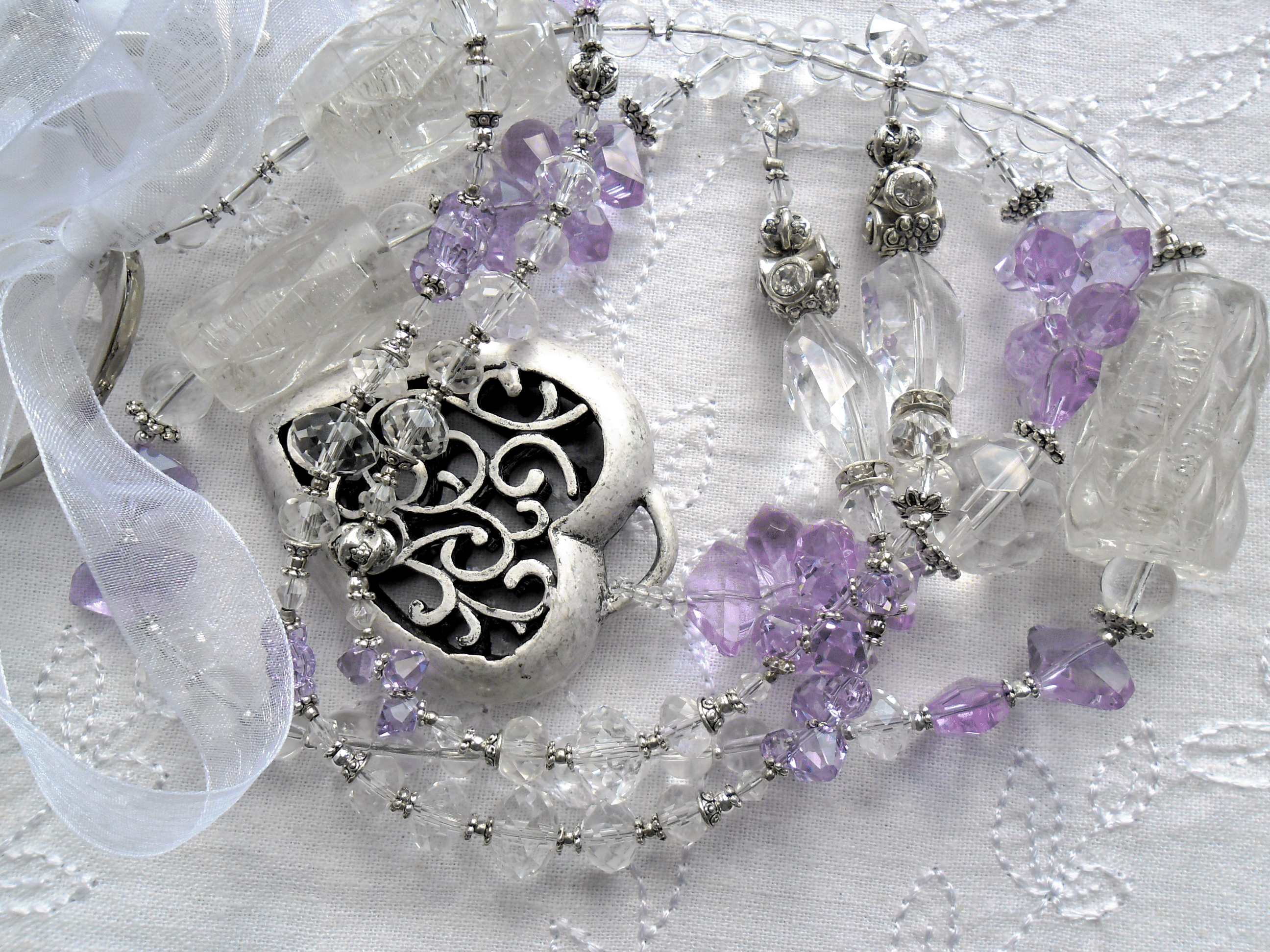 Crystal and Silver Tassel