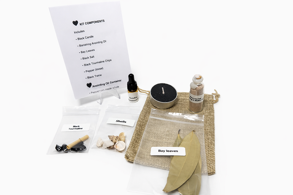 Thumbnail: Banishing and Protection Ritual Kit: Home Cleansing Tools (Crystals & Herbs)
