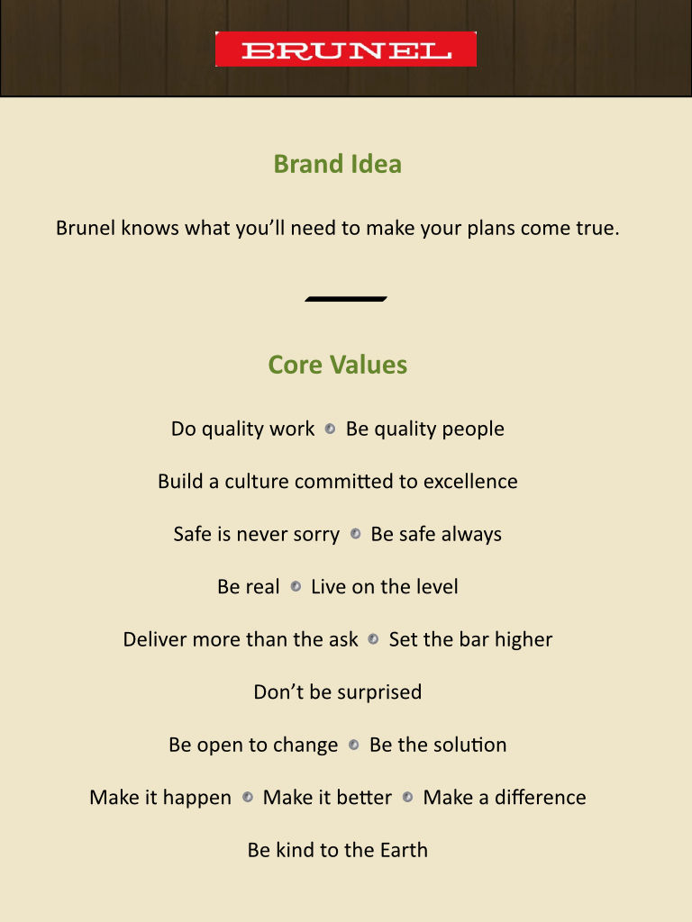 Brunel - Core Values