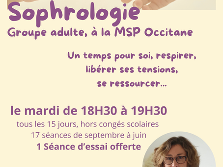 Ateliers de sophrologie en groupe tout au long de l'année