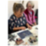 Students at work/play in Makeup Masterpieces Workshop