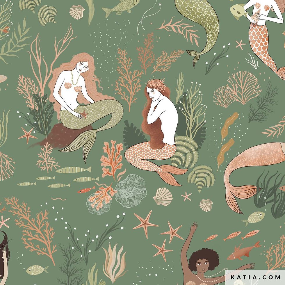 Popeline- Coral mermaids