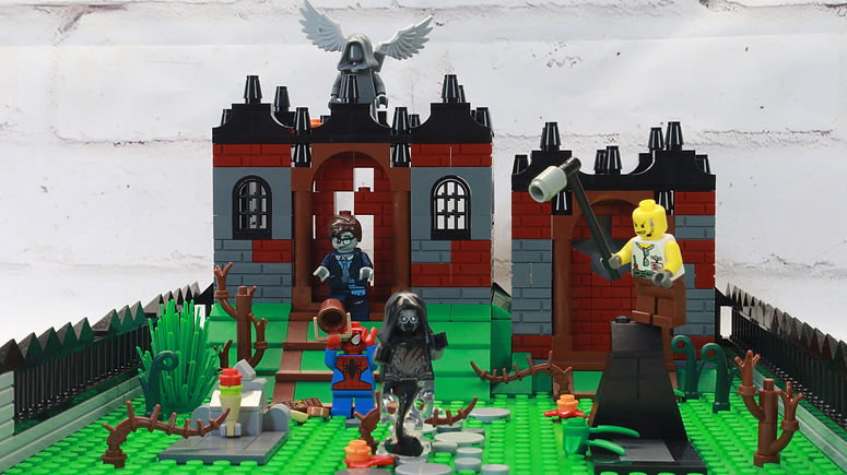LEGO Hotel Transylvania MOC w. Outdoor Pool and Waterfall