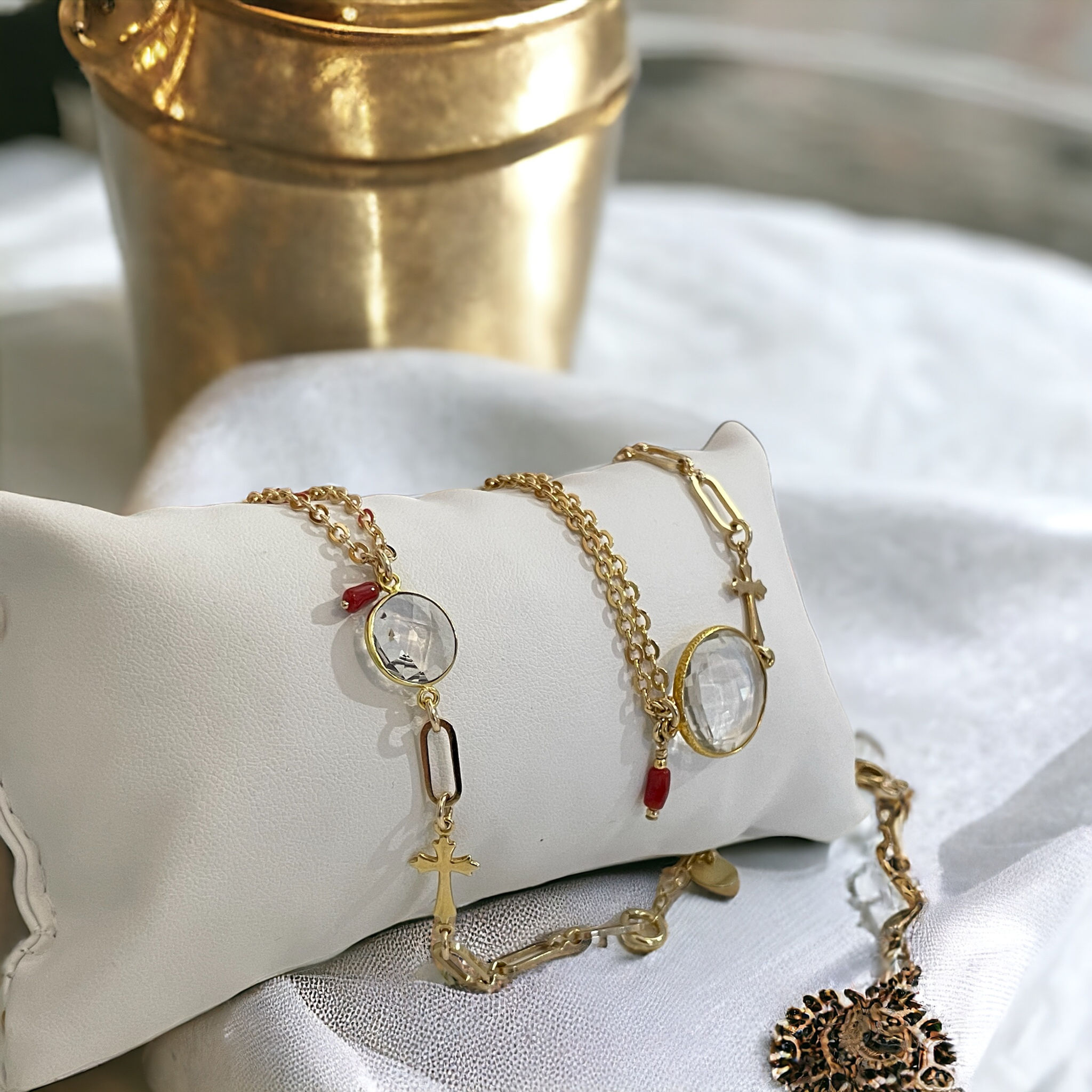 braceletcroix en vermeil 18 carats
