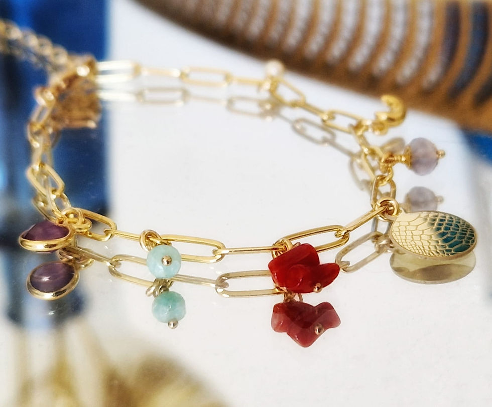 Miniature : Bracelet corse corail rouge – grigri corsica