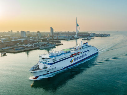 Salamanca arriving into Portsmouth at sunset, Brittany Ferries