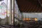 The modern interior of the Joan of Arc church, Rouen.